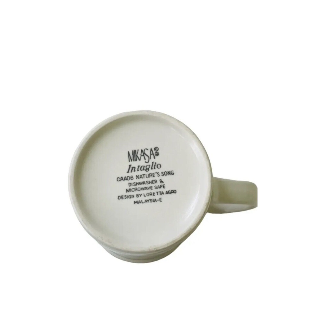 Mikasa‎ Nature's Song Cappuccino Mug  Green Leaf Design Preowned - Picture 4 of 4